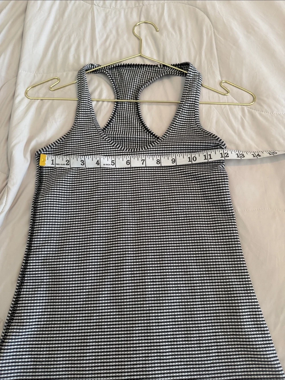 lululemon athletica Black and White Striped Racerback Tank